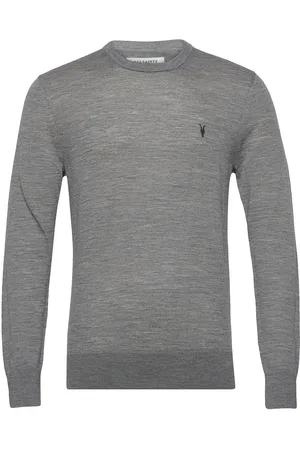 AllSaints Mode Merino Crew Tops Knitwear Round Necks Grey