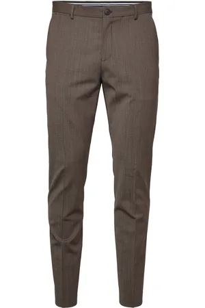 SELECTED Slhslim-Elon Trs Flex B Noos Bottoms Trousers Formal Brown