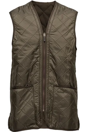 Barbour Polarquilt Waistcoat/Zip-In Liner Designers Vests Khaki Green