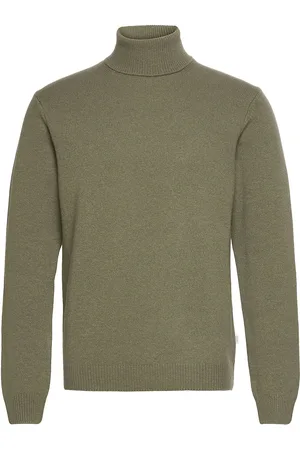 Casual Friday Cfkarl Roll Neck Bounty Knit Tops Knitwear Turtlenecks Khaki Green