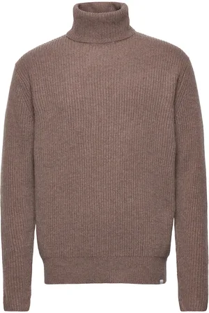 Les Deux Eddie Wool Rib Rollneck Knit Tops Knitwear Turtlenecks Beige