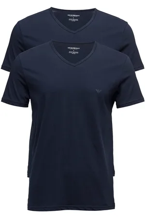 Emporio Armani Mens Knit 2Pack Tsh Tops T-Kortærmet Skjorte Navy