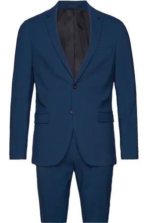 Lindbergh Plain Mens Suit - Normal Length Habit Navy