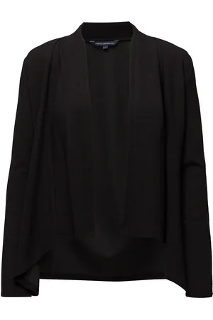 French Connection Josie Jersey Drape Front Jckt Tops Knitwear Cardigans Black