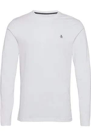 Original Penguin Small Logo Long Sleeve T-Shirt Tops T-Langærmet Skjorte White