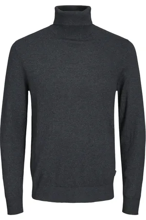 JACK & JONES Jjeemil Knit Roll Neck Noos Tops Knitwear Turtlenecks Grey Jack & J S