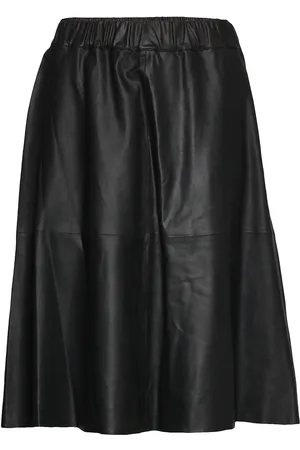 DEPECHE Skirt Knælang Nederdel Black