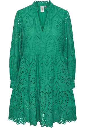 Y.A.S Holi Ls Dress S. Noos Kort Kjole Green
