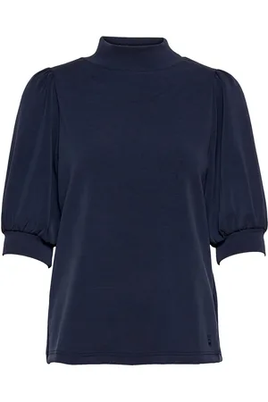 My Essential Wardrobe 21 The Puff Blouse Tops Blouses Short-sleeved Blue