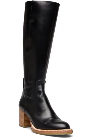 ANGULUS Bootie - Block Heel - With Zippe Lange Støvler Black