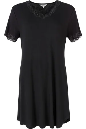 Lady Avenue Silk Jersey - Nightgown W.sleeve Nattøj Black