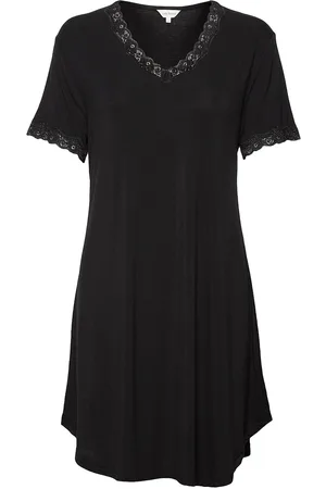 Lady Avenue Bamboo - Nightdress With Short Slee Nattøj Black