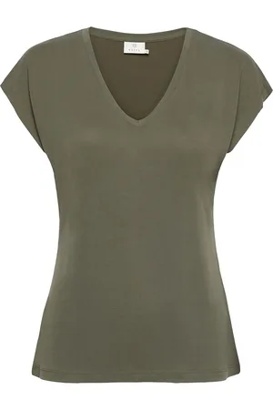 Kaffe Kalise T-Shirt Tops T-shirts & Tops Short-sleeved Khaki Green