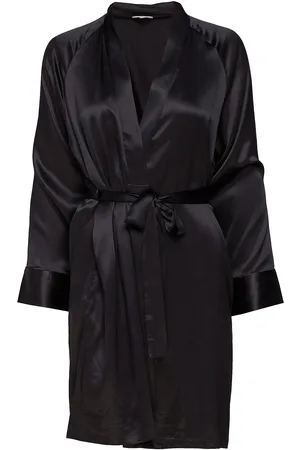 Lady Avenue Pure Silk - Short Kimono Lingerie Kimonos Black