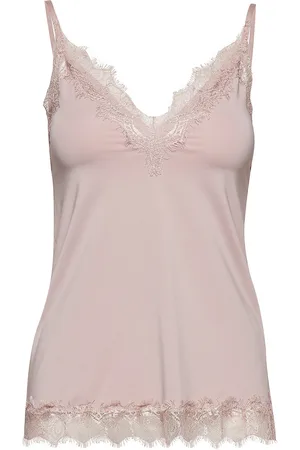 Rosemunde Rwbillie Sl Lace Strap Top Tops T-shirts & Tops Sleeveless Pink