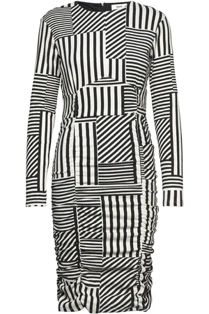 Mads Norgaard Pollux Amelia Dress Aop Knælang Kjole Black