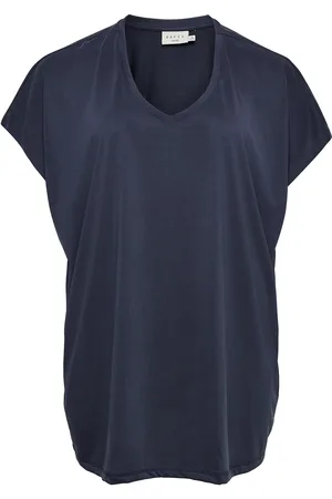 Kaffe Kclina V-Neck Tshirt Tops T-shirts & Tops Short-sleeved Navy