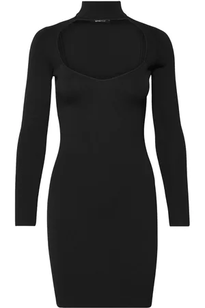 Gina Tricot Freya Knitted Dress Kort Kjole Black