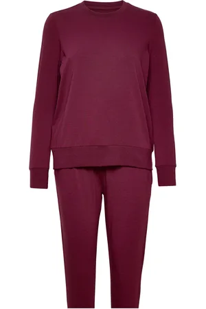 Decoy Bamboo Night Set Pyjamas Nattøj Burgundy