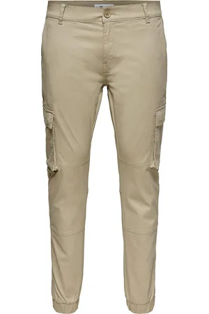 Only & Sons Onscam Stage Cargo Cuff Life 6687 Noos Bottoms Trousers Cargo Pants Beige