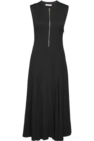 Ivy & Oak Long Midi Length Zipped Dress Knælang Kjole Black