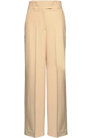 Ivy & Oak Wide Leg Pants Bottoms Trousers Wide Leg Cream