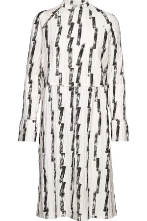 Mads Norgaard Chakra Dupina Dress - Aop Knælang Kjole White