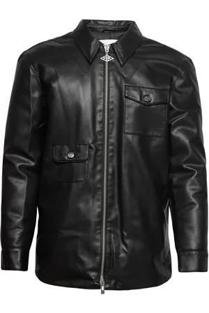 HAN Kjøbenhavn Army Zip Overshirt Designers Jackets Leather Black