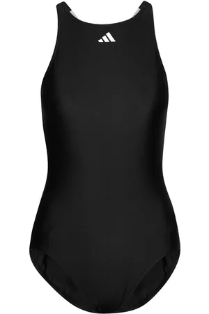 adidas Solid Tape Suit Sport Swimsuits Black