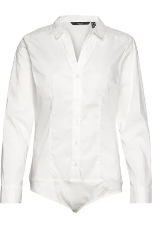 VERO MODA Vmlady L/S G-String Shirt Wvn New Noos Tops T-shirts & Tops Bodies White