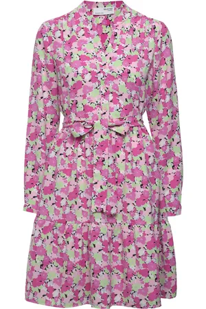 SELECTED Slfmivi Ls Short Aop Dress B Noos Kort Kjole Pink