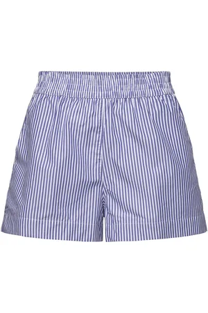 French Connection Rhdes Pop Strp Pul On Shrt Bottoms Shorts Casual Shorts Blue