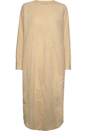 Mads Norgaard Crinckle Pop Rosaly Dress Knælang Kjole Yellow