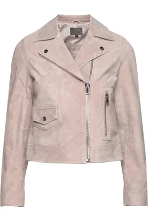 Jofama Andrea Suede Biker Læderjakke Skindjakke Beige