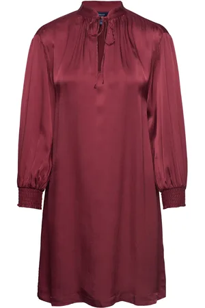 GANT D1. Stand Collar Dress Kort Kjole Burgundy