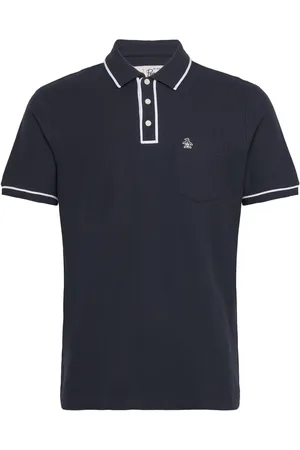 Original Penguin Earl Org Piq Sticker Tops Polos Short-sleeved Navy