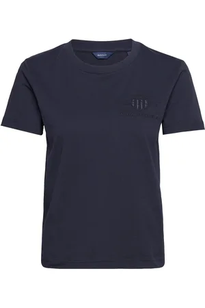 GANT Reg Tonal Shield Ss T-Shirt Tops T-shirts & Tops Short-sleeved Blue