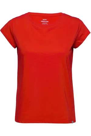 Mads Norgaard Organic Jersey Teasy Tee Fav Tops T-shirts & Tops Short-sleeved Red