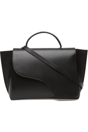 ATP Atelier Volterra Black Vacchetta Designers Small Shoulder Bags-crossbody Bags Black