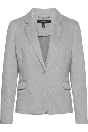 VERO MODA Vmjulia Ls Blazer Dnm Blazers Single Breasted Blazers Grey