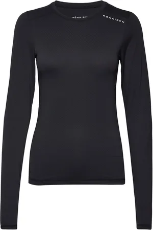 Röhnisch Jacquard Long Sleeve Sport T-shirts & Tops Long-sleeved Black