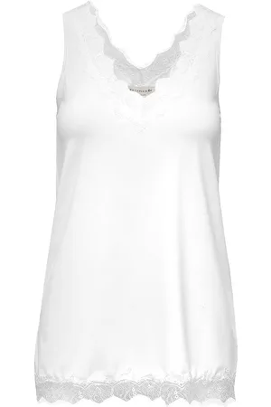 Rosemunde Rwbillie Sl Lace V-Neck Top Tops T-shirts & Tops Sleeveless White