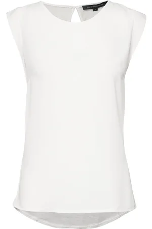 French Connection Polly Plains Cappedtee Tops T-shirts & Tops Sleeveless White