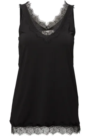 Rosemunde Rwbillie Sl Lace V-Neck Top Tops T-shirts & Tops Sleeveless Black