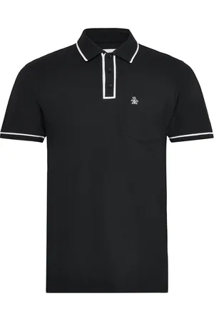 Original Penguin Earl Org Piq Sticker Tops Polos Short-sleeved Black