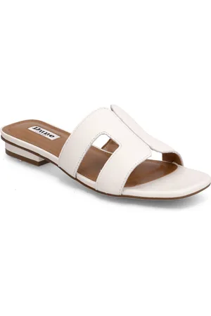 Dune Loupe Flade Sandaler White