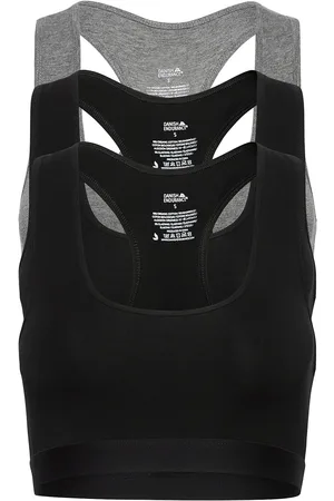 DANISH ENDURANCE Organic Cotton Bralette 3 Pack Sport Bras & Tops Soft Bras Bralette Black