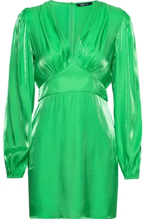 Gina Tricot Puff Sleeve Mini Dress Kort Kjole Green
