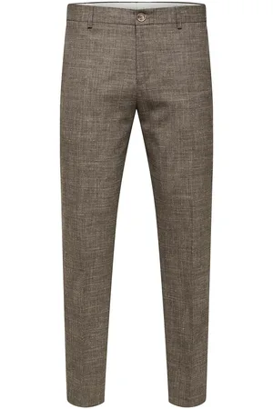 SELECTED Slhslim-Oasis Linen Trs Noos Bottoms Trousers Formal Grey