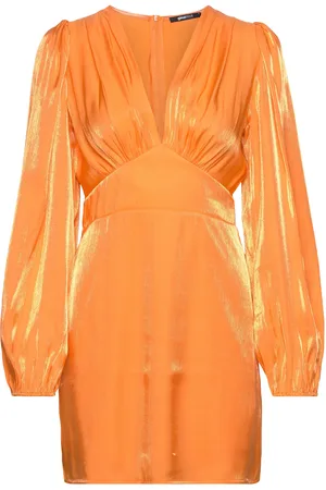 Gina Tricot Puff Sleeve Mini Dress Kort Kjole Orange